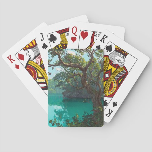 Emerald Jungle Lagoon Playing Cards Pokerkaarten (Achterkant)