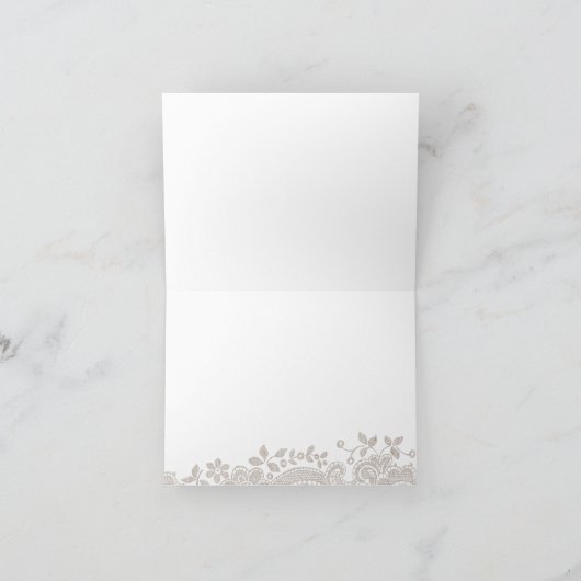 Emerald  kant rustieke bruiloft dank u bedankkaart (Binnen)