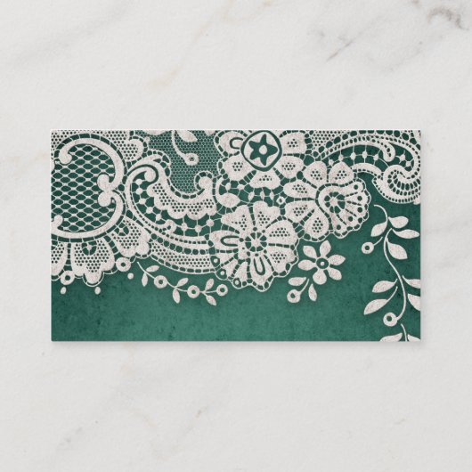 Emerald lace rustige bruiloft-kaarten plaatskaartje (Achterkant)