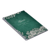 Emerald  lace rustige trouwgastenboek notitieboek (Rechterzijde)