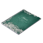 Emerald  lace rustige trouwgastenboek notitieboek (Linkerzijde)