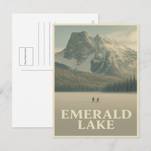 Emerald Lake Briefkaart - Canadese winterrotsen (Voorkant / Achterkant)
