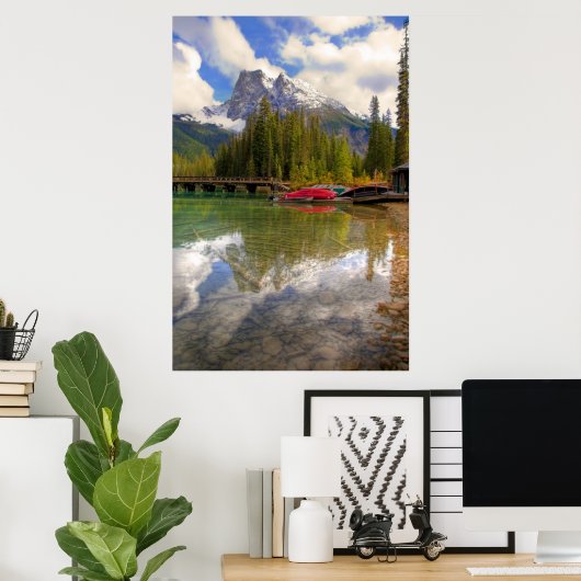Emerald Lake Canoes Poster (Thuiskantoor)