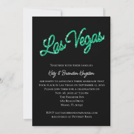 Emerald Las Vegas Sparkles Post Wedding Invitation Kaart