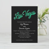 Emerald Las Vegas Sparkles Wedding Invitation Kaart (Staand voorkant)