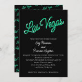Emerald Las Vegas Sparkles Wedding Invitation Kaart (Voorkant / Achterkant)