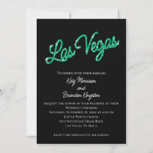 Emerald Las Vegas Sparkles Wedding Invitation