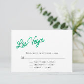Emerald Las Vegas Sparkles Wedding RSVP Kaart (Staand voorkant)