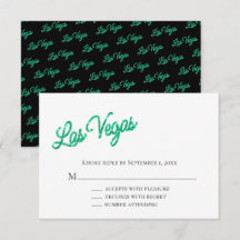 Emerald Las Vegas Sparkles Wedding RSVP