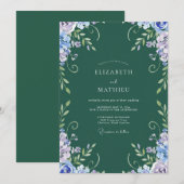 Emerald Lavendel Wingebruid Kaart (Voorkant / Achterkant)