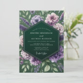 Emerald Lavender Moody Wedding Kaart (Staand voorkant)