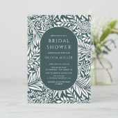Emerald Leaf Floral Bridal Shower-uitnodiging Kaart (Staand voorkant)