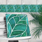 Emerald Leaf Waterverf Tegeltje
