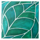 Emerald Leaf Waterverf Tegeltje (Voorkant)