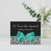 Emerald Leopard Print Salon Afspraakherinnering Briefkaart (Staand voorkant)