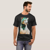 Emerald Lioness Luxury Geometric Animal Art T-shirt (Voorkant volledig)