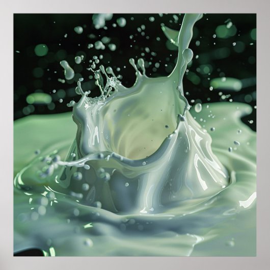 Emerald Liquid Explosion Art Poster (Voorkant)