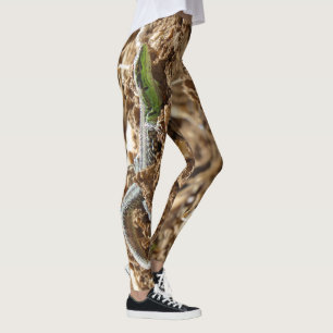 Emerald lizard Salamander op aarde Leggings