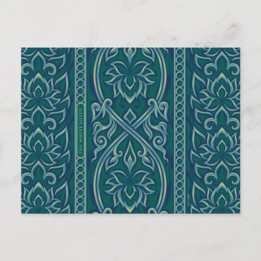 Emerald Lotus Tapestry Pattern - De Witte Lotus Briefkaart (Voorkant)