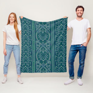 Emerald Lotus Tapestry Pattern - De Witte Lotus Fleece Deken
