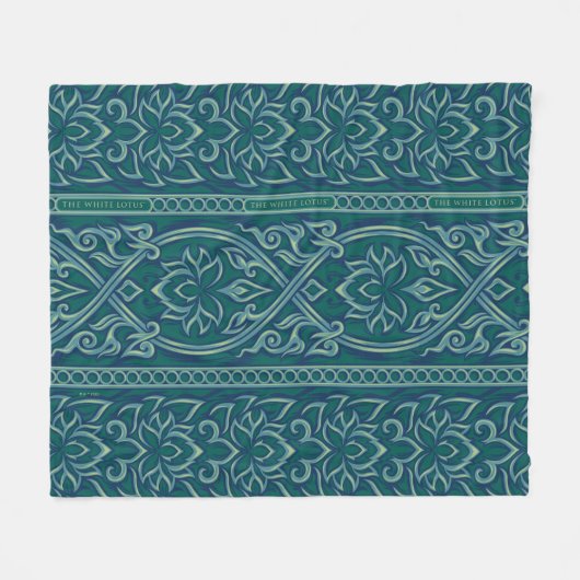 Emerald Lotus Tapestry Pattern - De Witte Lotus Fleece Deken (Voorkant (Horizontaal))