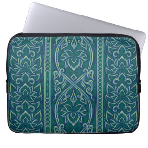 Emerald Lotus Tapestry Pattern - De Witte Lotus Laptop Sleeve