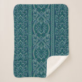 Emerald Lotus Tapestry Pattern - De Witte Lotus Sherpa Deken (Voorkant)