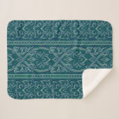 Emerald Lotus Tapestry Pattern - De Witte Lotus Sherpa Deken (Voorkant (horizontaal))