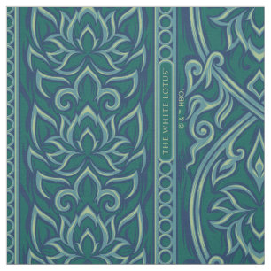 Emerald Lotus Tapestry Pattern - De Witte Lotus Stof