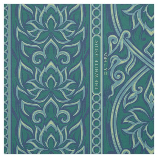 Emerald Lotus Tapestry Pattern - De Witte Lotus Stof (Swatch)