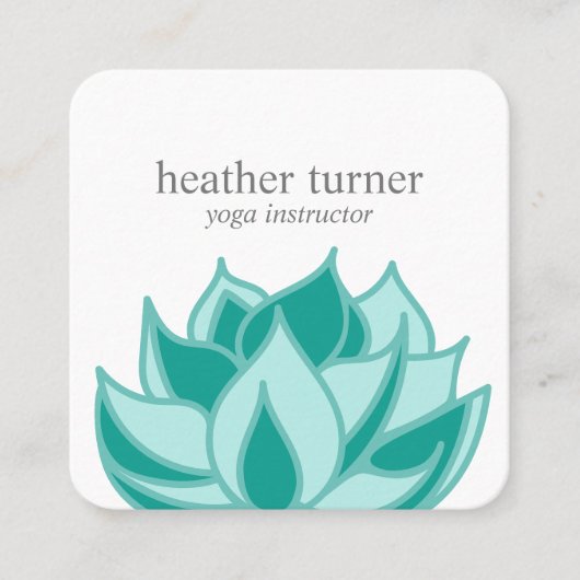 Emerald Lotus wellness spa massage yoga Vierkante Visitekaartje (Voorkant)