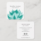 Emerald Lotus wellness spa massage yoga Vierkante Visitekaartje (Voorkant / Achterkant)