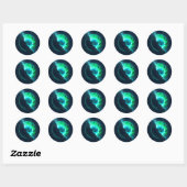Emerald Lunar Core Cracking Open DALL-E AI Art Ronde Sticker (Vel)