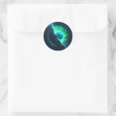 Emerald Lunar Core Cracking Open DALL-E AI Art Ronde Sticker (Tas)