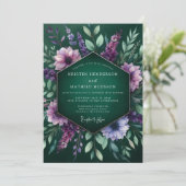 Emerald Lush Flora Wedding Kaart (Staand voorkant)