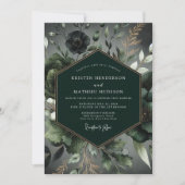 Emerald Lush Woodland Wedding Kaart (Voorkant)