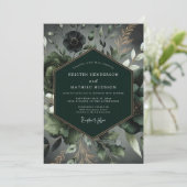 Emerald Lush Woodland Wedding Kaart (Staand voorkant)