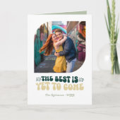 Emerald Luxe Champagne Retro New Year Photo Feestdagen Kaart (Voorkant)