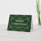 Emerald Luxe Plaid Christmas Feestdagen Kaart (Voorkant)
