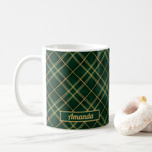 Emerald Luxe Tartan Kerstmok Koffiemok