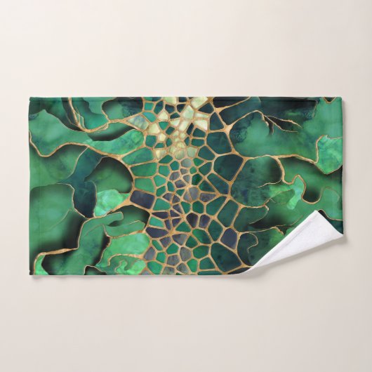 Emerald Marble-cellen, abstracte kunst Bad Handdoek (Handdoek)