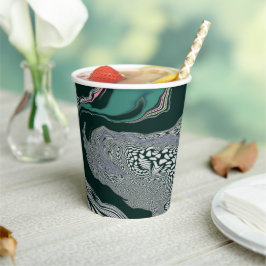 "Emerald Marble Flow" Papieren Bekers