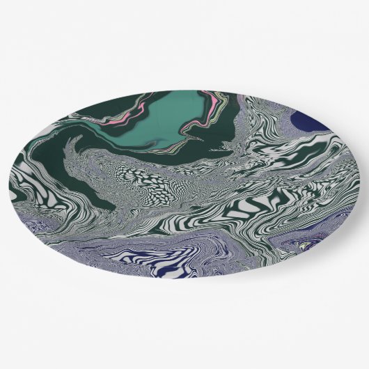 "Emerald Marble Flow" Papieren Bordje (Gekanteld)