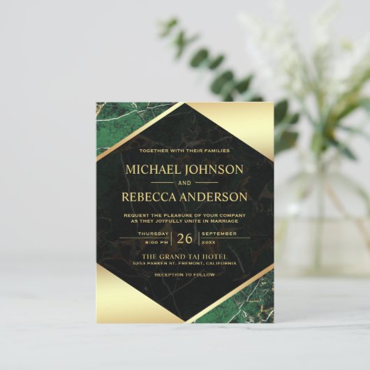 Emerald Marble Photo Budget Weddenschap (Staand voorkant)