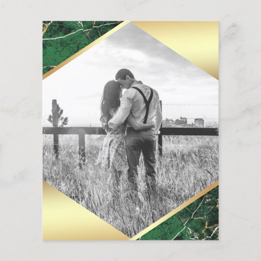 Emerald Marble Photo Budget Weddenschap (Achterkant)