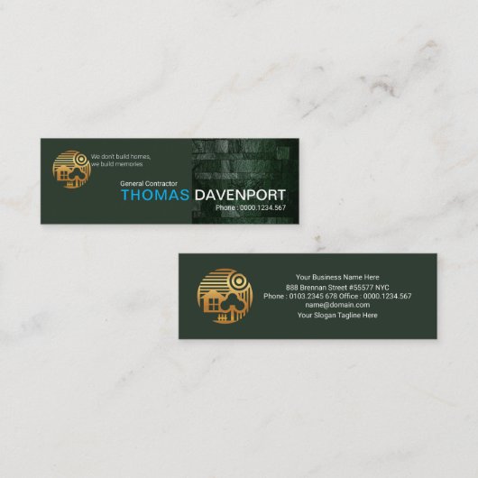 Emerald Marble Tile Wall Professional Builder Mini Visitekaartje (Voorkant / Achterkant)