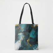 Emerald Marble with Golden Veins Tote Bag (Voorkant)