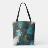 Emerald Marble with Golden Veins Tote Bag (Achterkant)