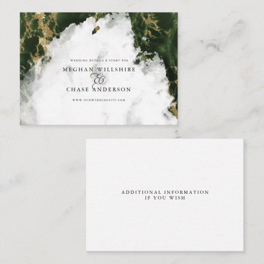 Emerald Marked Waterverf Geode BarefootBride™ Visitekaartje (Voorkant / Achterkant)