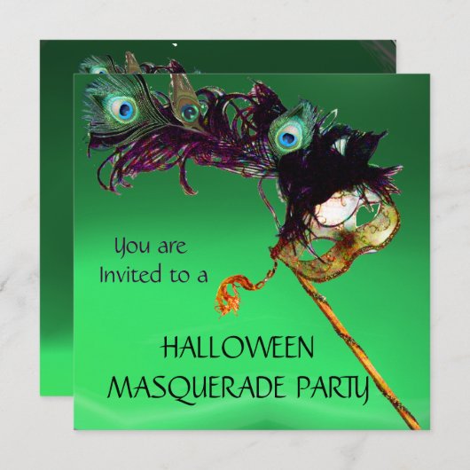 EMERALD MASQUERADE PARTIJ, Groen Sinaasappel Kaart (Voorkant / Achterkant)